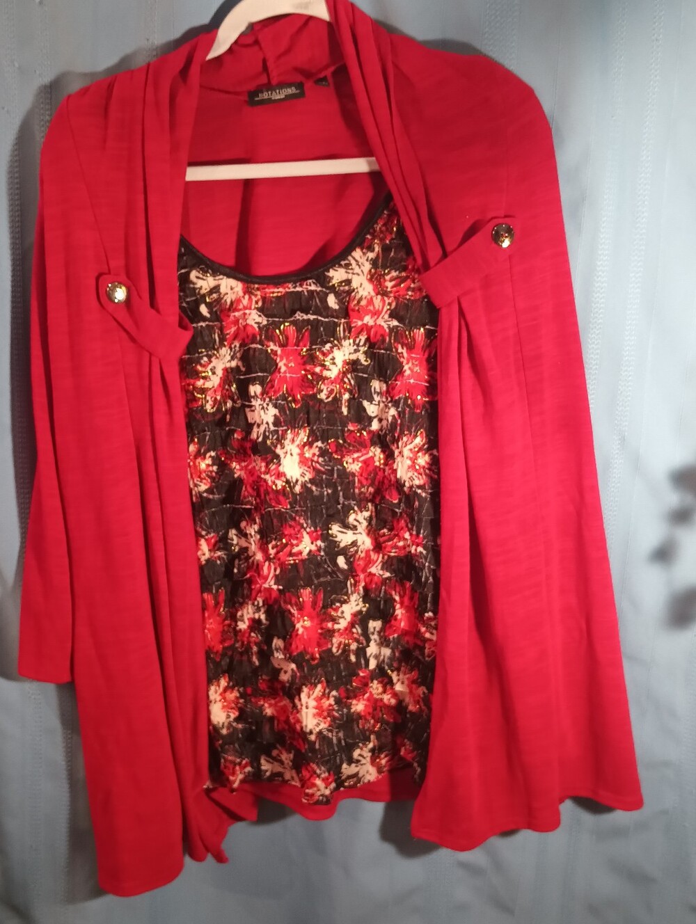 Dual Look Front Ruffle 3X Top